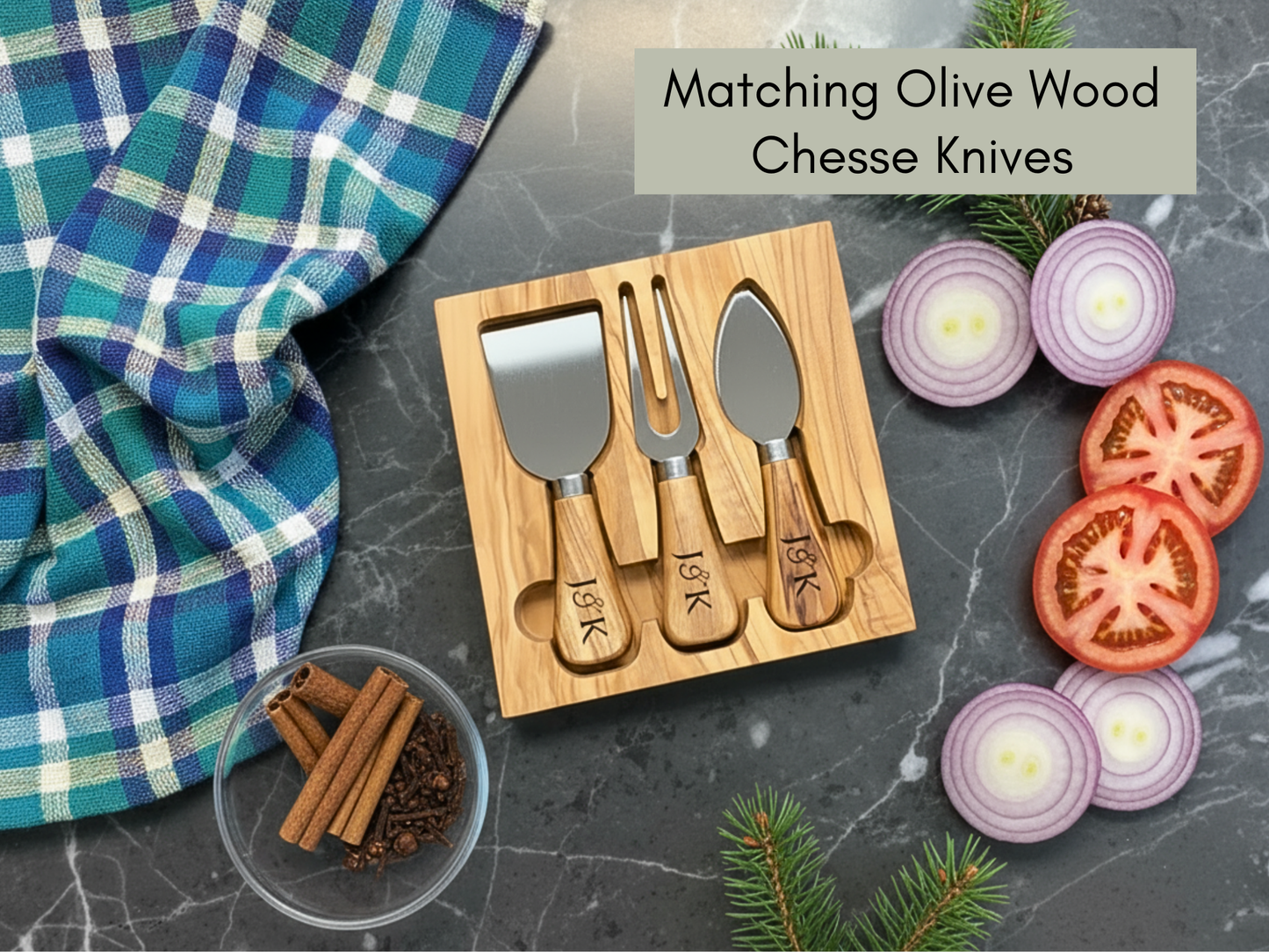 Personalized Olive Wood Live Edge Charcuterie Board
