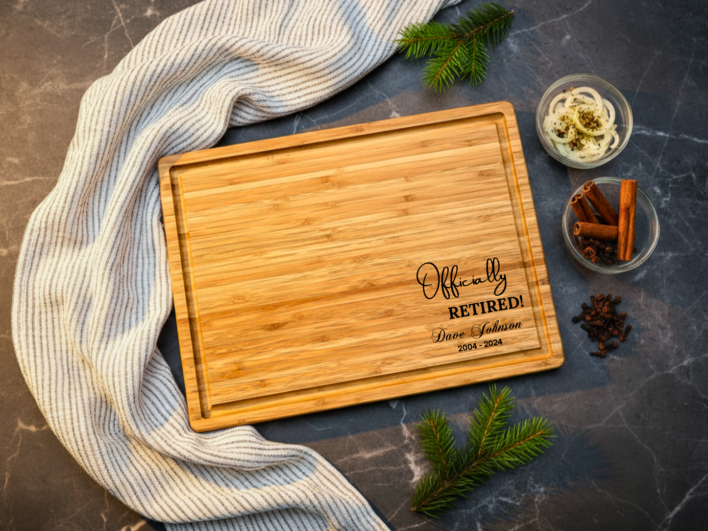 Personalized Retirement Gift Bamboo Board