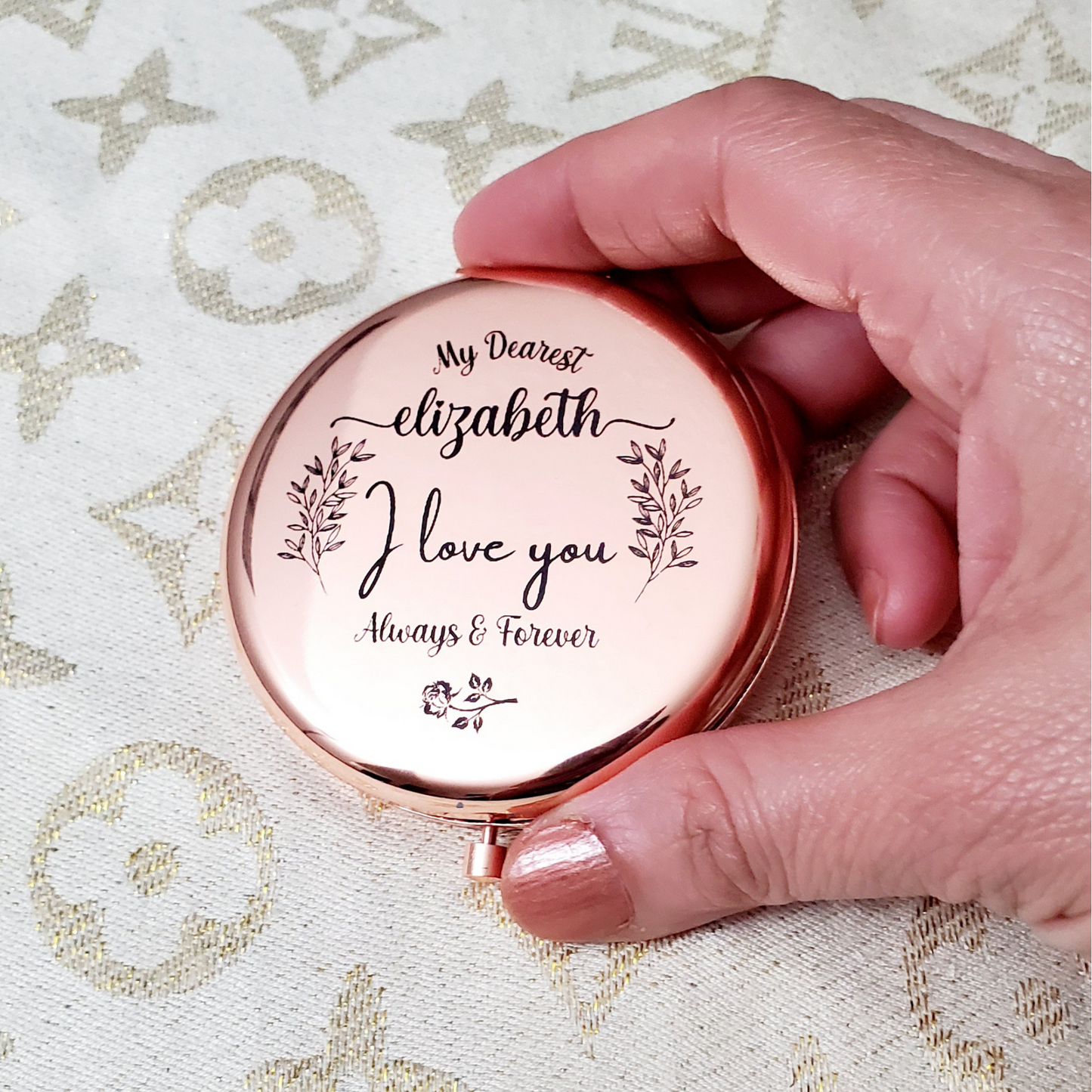 Personalized Pocket Makeup Mirror
