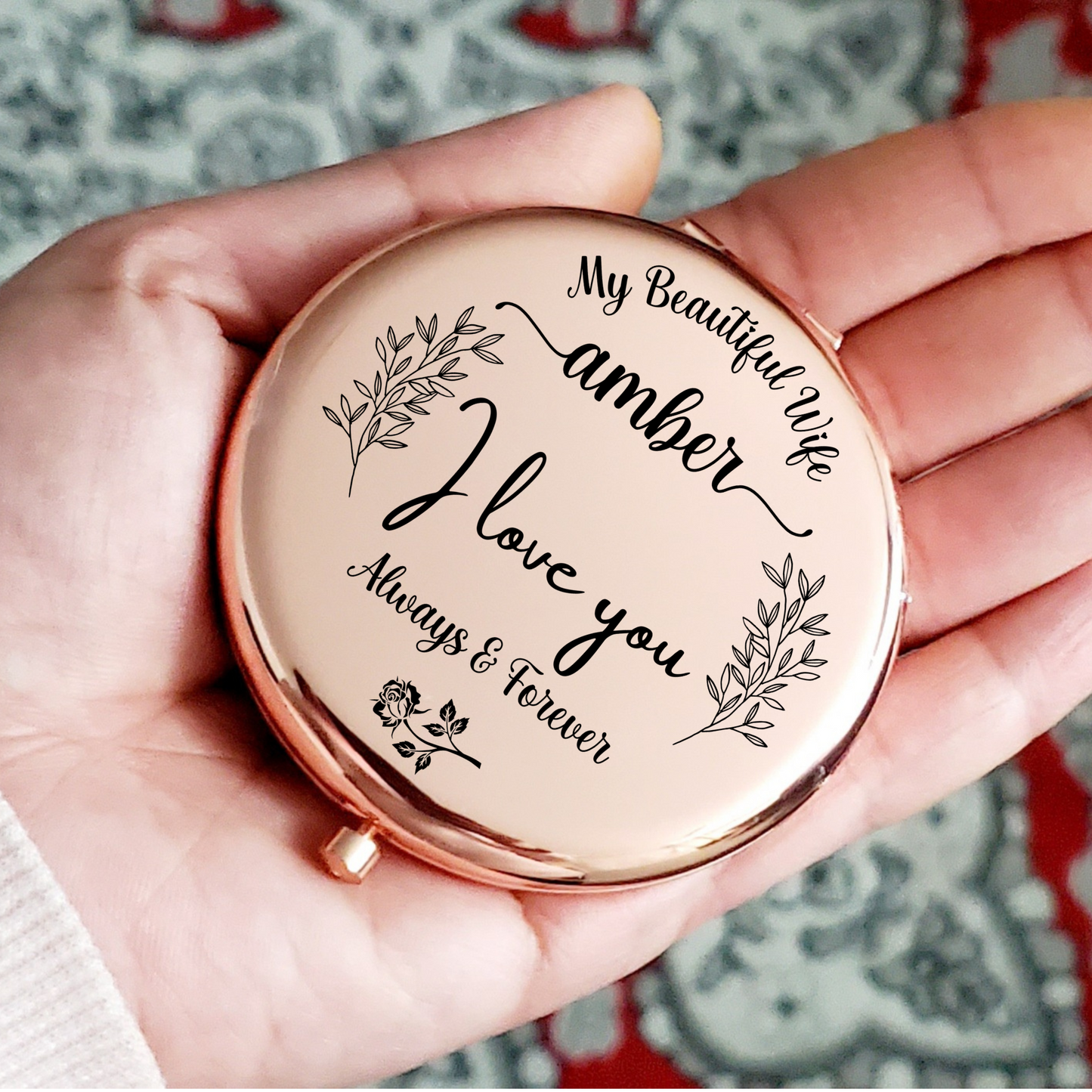 Personalized Pocket Makeup Mirror