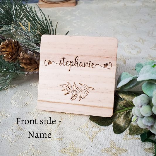 Personalized Name Wood Coaster