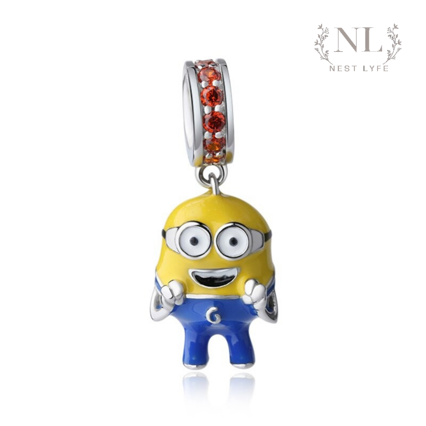 S925 Sterling Silver Minion (from Despicable Me) Charm, Stuart Minion Charm