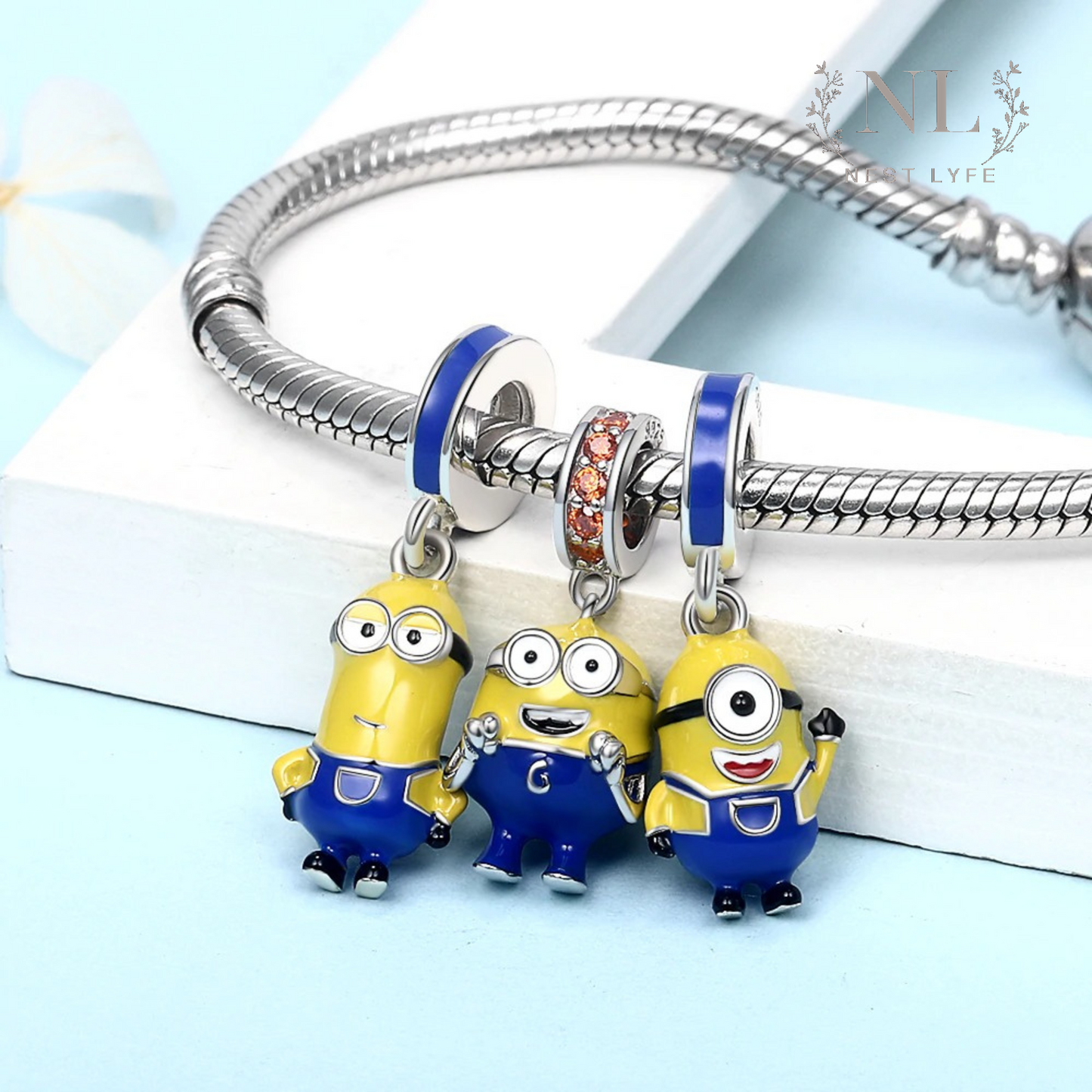 S925 Sterling Silver Minion (from Despicable Me) Charm, Stuart Minion Charm