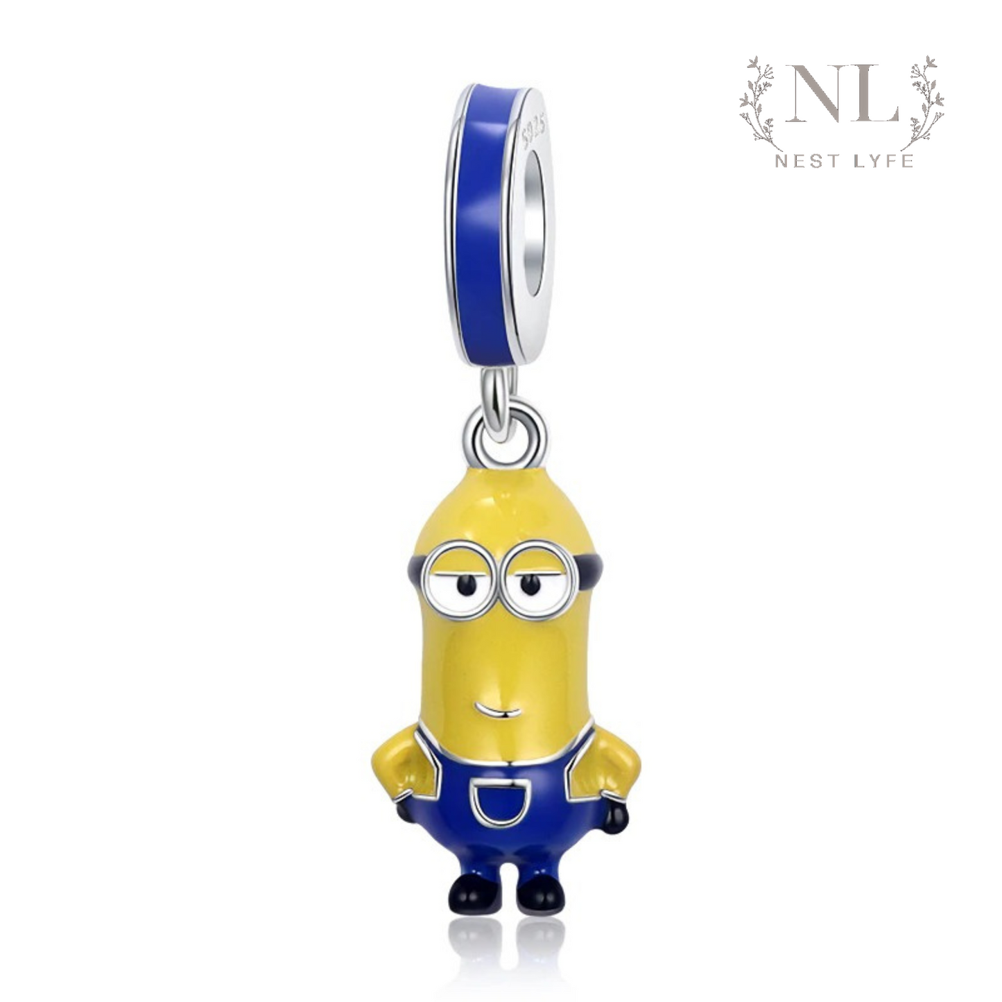 S925 Sterling Silver Minion (from Despicable Me) Charm, Stuart Minion Charm