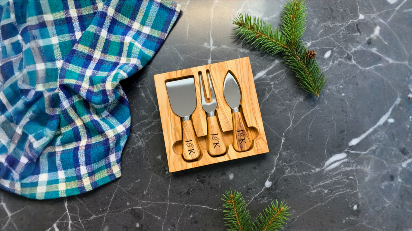 Personalized Olive Wood Coasters