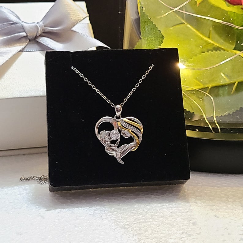 Delicate Love Rose Heart Pendant Necklace Romantic Party Jewelry Anniversary  Gift Mother's Day Gift For Mother (include Card) - Temu United Arab Emirates